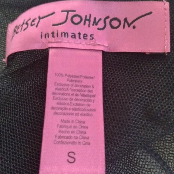 Besty Johnson Intimates Nightgown Womens Size S  Spaghetti Straps Black Floral - Picture 7 of 8